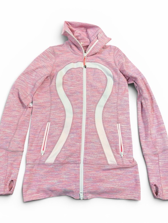 lululemon athletica Jackets & Blazers - lululemon athletica Pink Hooded Zip Jacket with White Accents